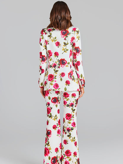 Anastasia Floral Blazer Pants Three Piece Set