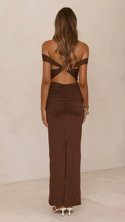 Lolita Maxi Dress - Coffee