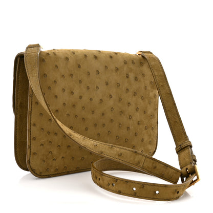 Ostrich Carre Satchel Green