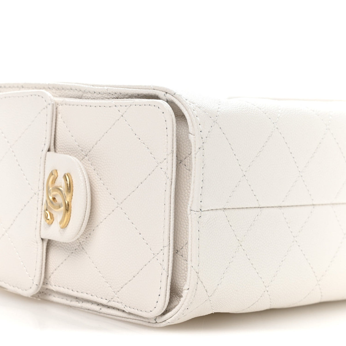 Caviar Quilted Mini Chanel 25 Handbag White