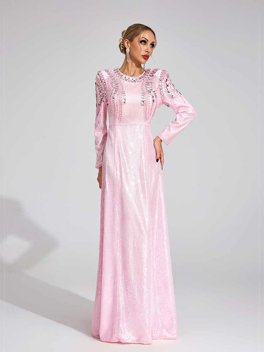 Amira Diamond Sequined Maxi Dress