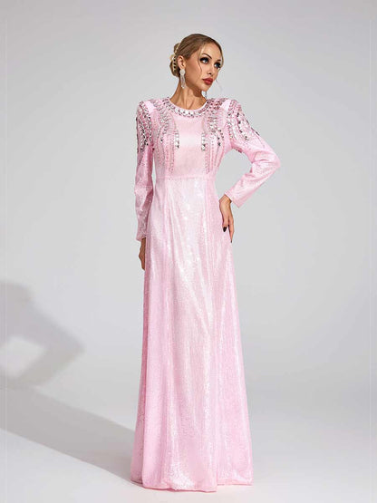 Amira Diamond Sequined Maxi Dress