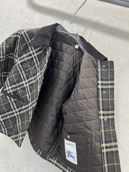 Burberry 25 Quilted Cropped Jacket Multicolor Cotton