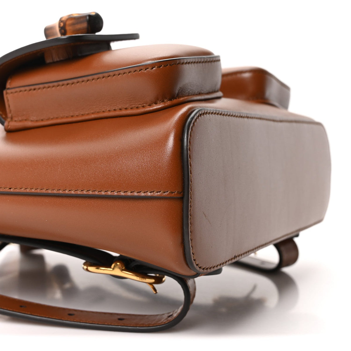 Calfskin Bamboo Backpack Brown