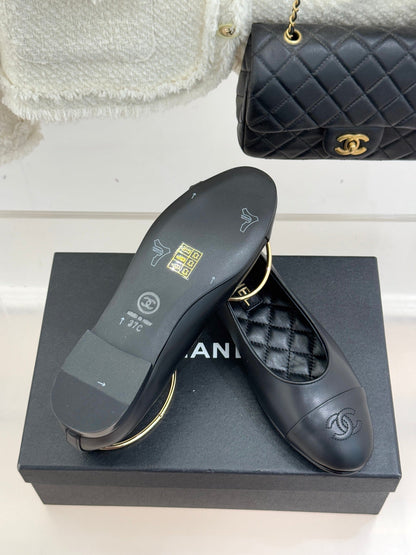CC 26C Ribbon Double C Camellia Mary Jane Black Lambskin