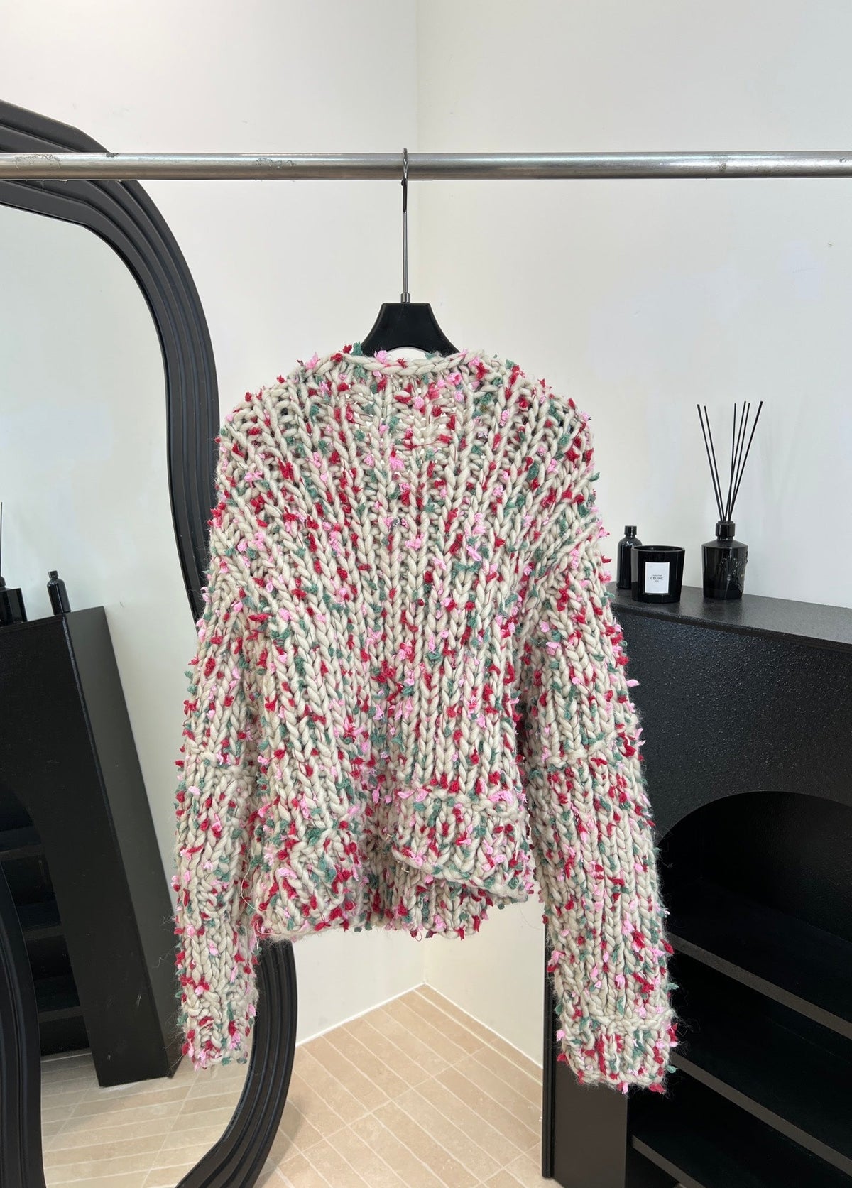 Chanel Hand-crocheted Colorful Pom-pom Coat Cashmere