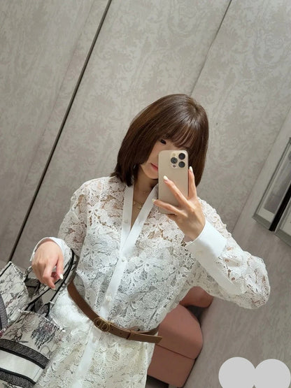 DIOR 25S LACE SHIRT 704