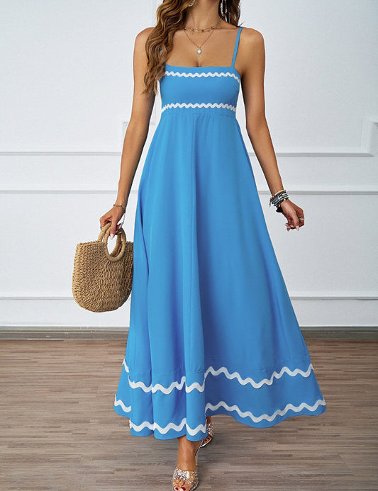 Ruffle Sleeveless Spaghetti Maxi Dress