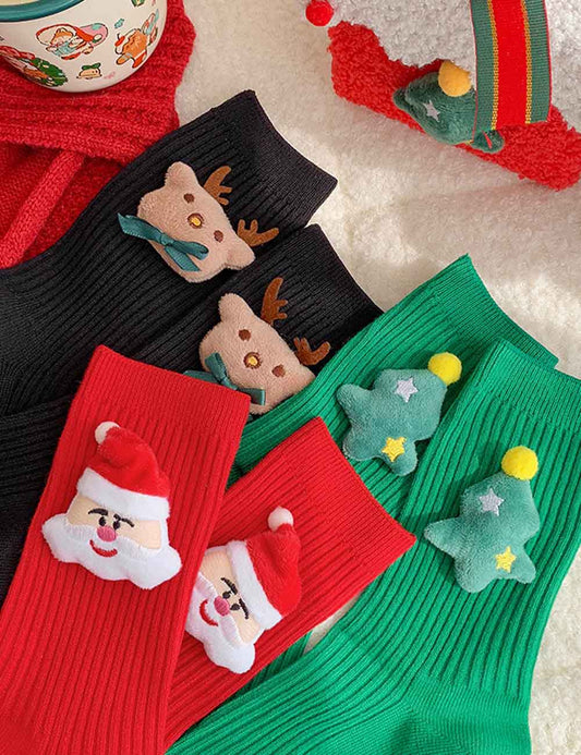 Christmas Creative Cartoon Thick Crew Socks