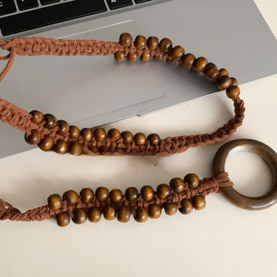 Beco - Simple Boho Beaded Braided Waist Belt