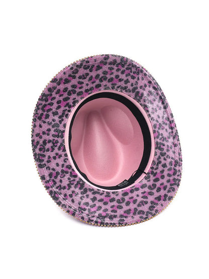 Liana Pink Rhinestone-Embellished Denim Hat