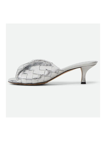 Rosalind Leather Woven Round-Toe Sandals