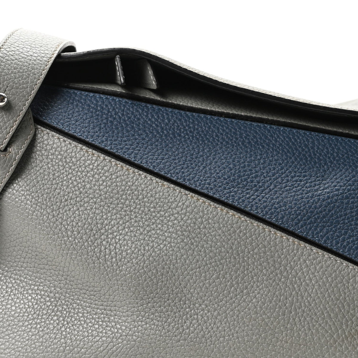 Calfskin Puzzle Bag XL Grey Blue