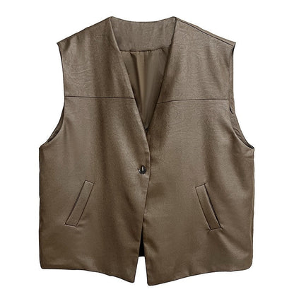 Ribbed Jacquard Solid Color Vest