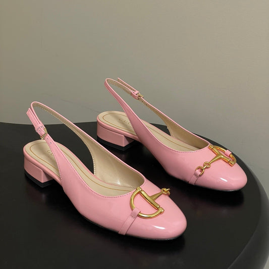 GG 26ss Big D Half HorseBit Mary Jane Pink Patent Leather 593502