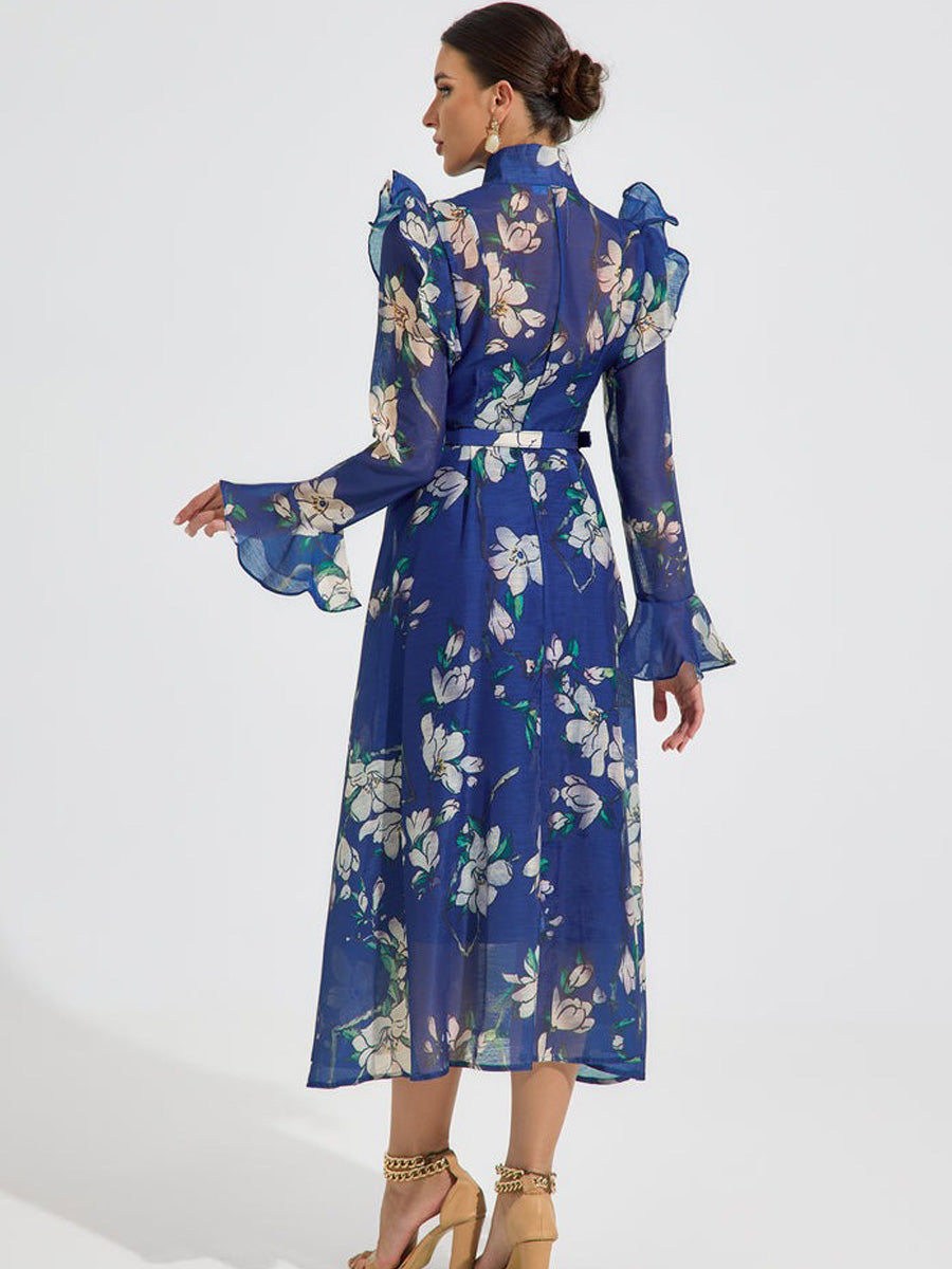 Elizabeth Bloom Chiffon Midi Dress