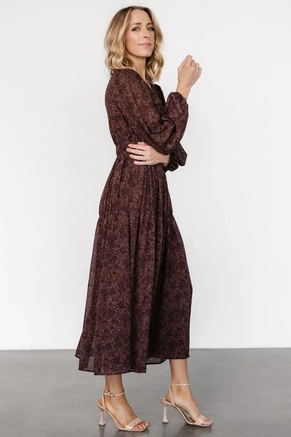 Madelyn Maxi Dress | Brown Floral