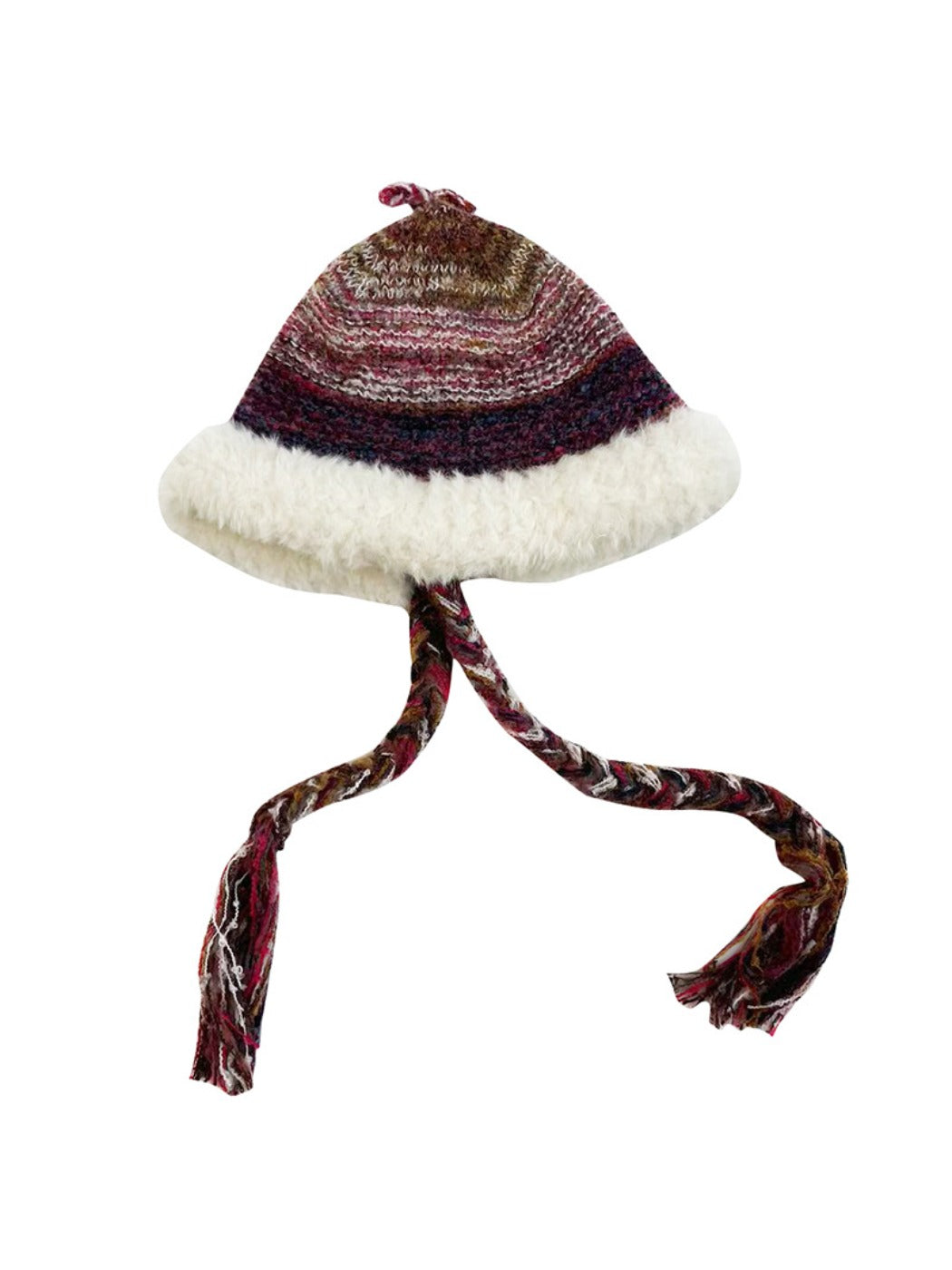Haila - Rainbow Colorblock Knit Earflap Beanie