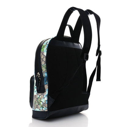 GG Supreme Monogram Blooms Medium Day Backpack Beige Blue Navy