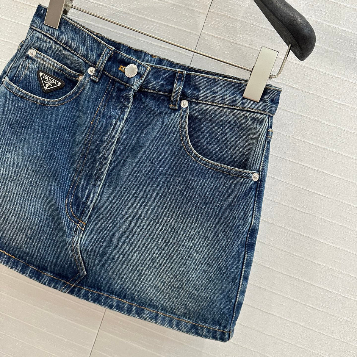 Prada 25 Denim Skirt Blue Cotton