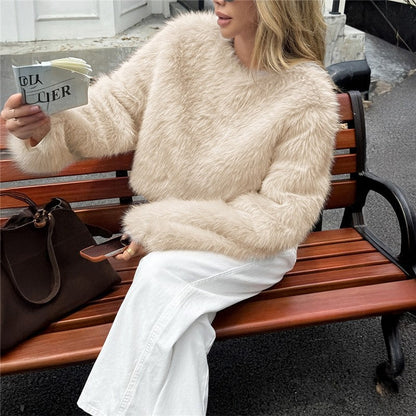 Solid Color Long Sleeve Loose Coat Outerwear