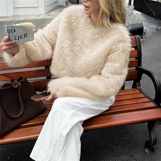 Solid Color Long Sleeve Loose Coat Outerwear