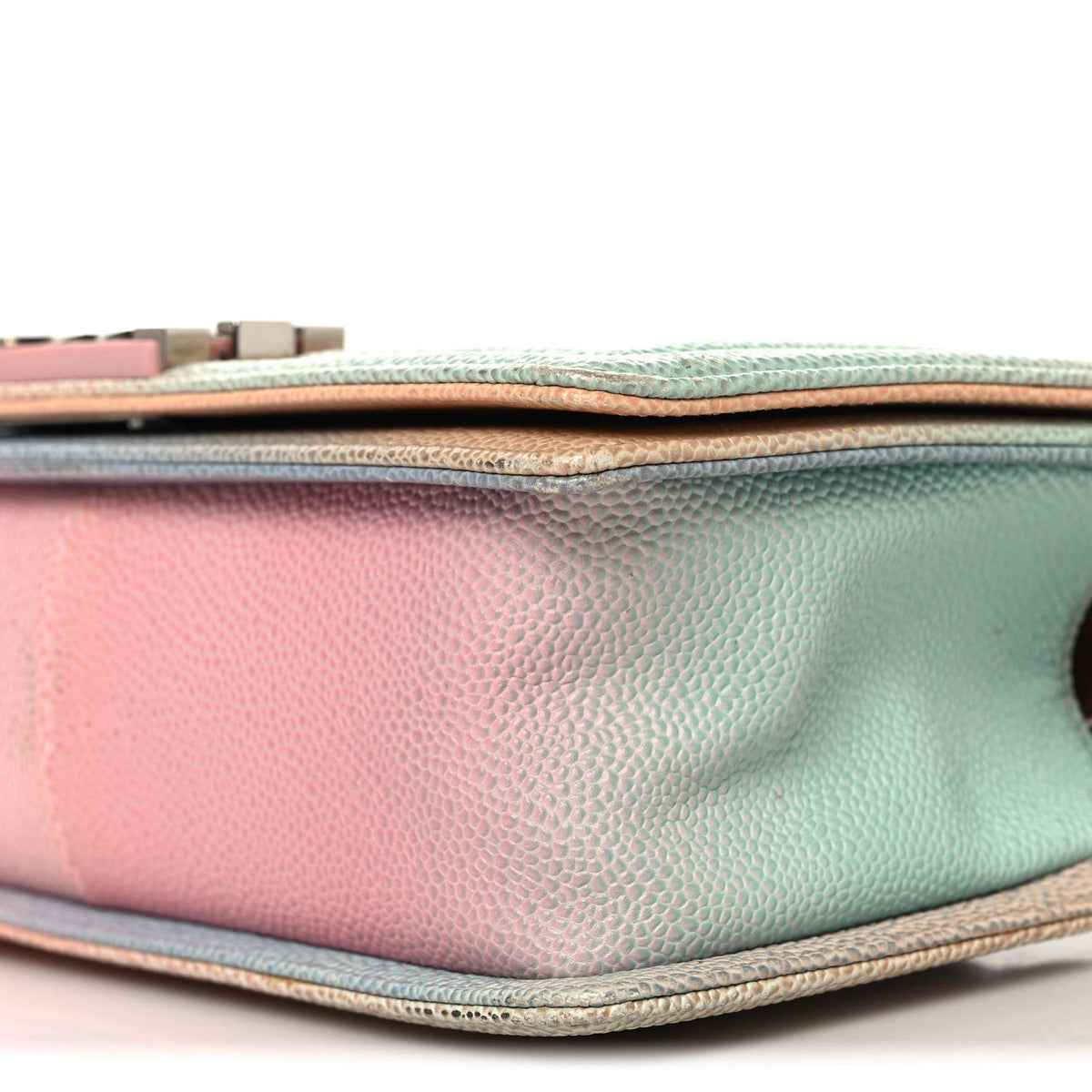Caviar Quilted Medium Cuba Rainbow Boy Flap Pink Multicolor