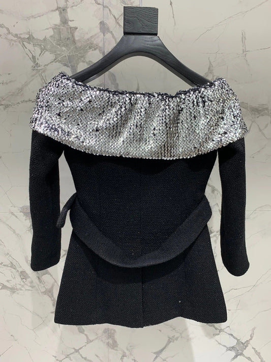 YSL 25S OFF-SHOULDER SEQUIN JACKET STYLE 185