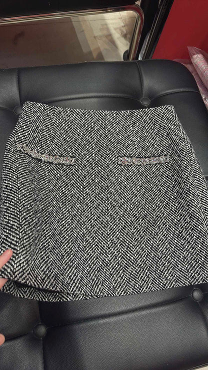 CC Hand-Made Beaded Set Gray Cotton