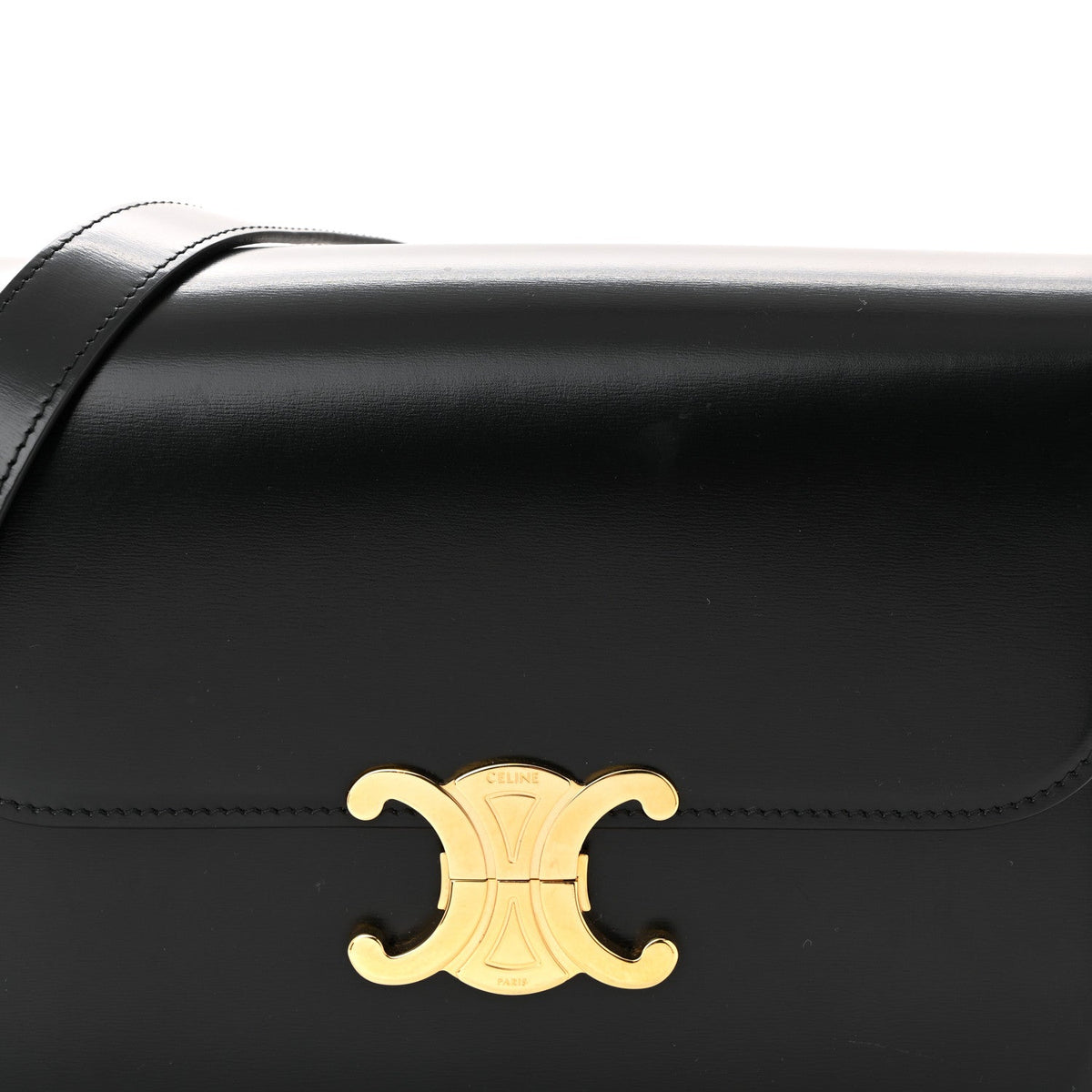 Shiny Calfskin Medium Triomphe Black