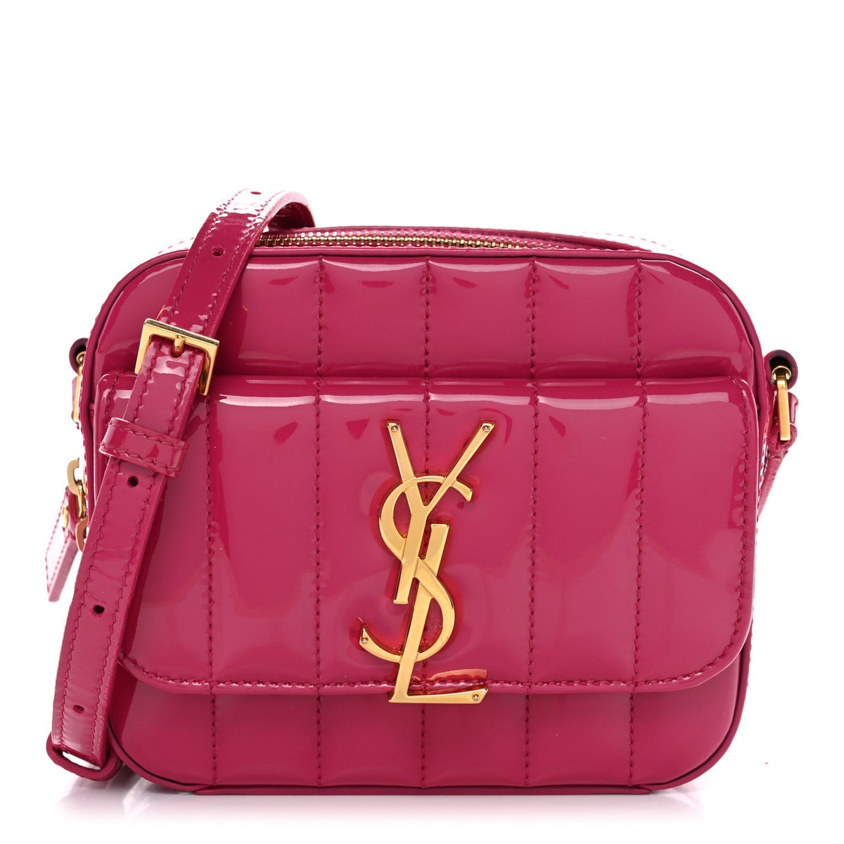 Patent Matelasse Monogram Toy Vicky Camera Bag Freesia