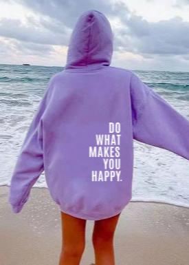 Loose Fit Hoodie Soft Fabric Inspirational Print
