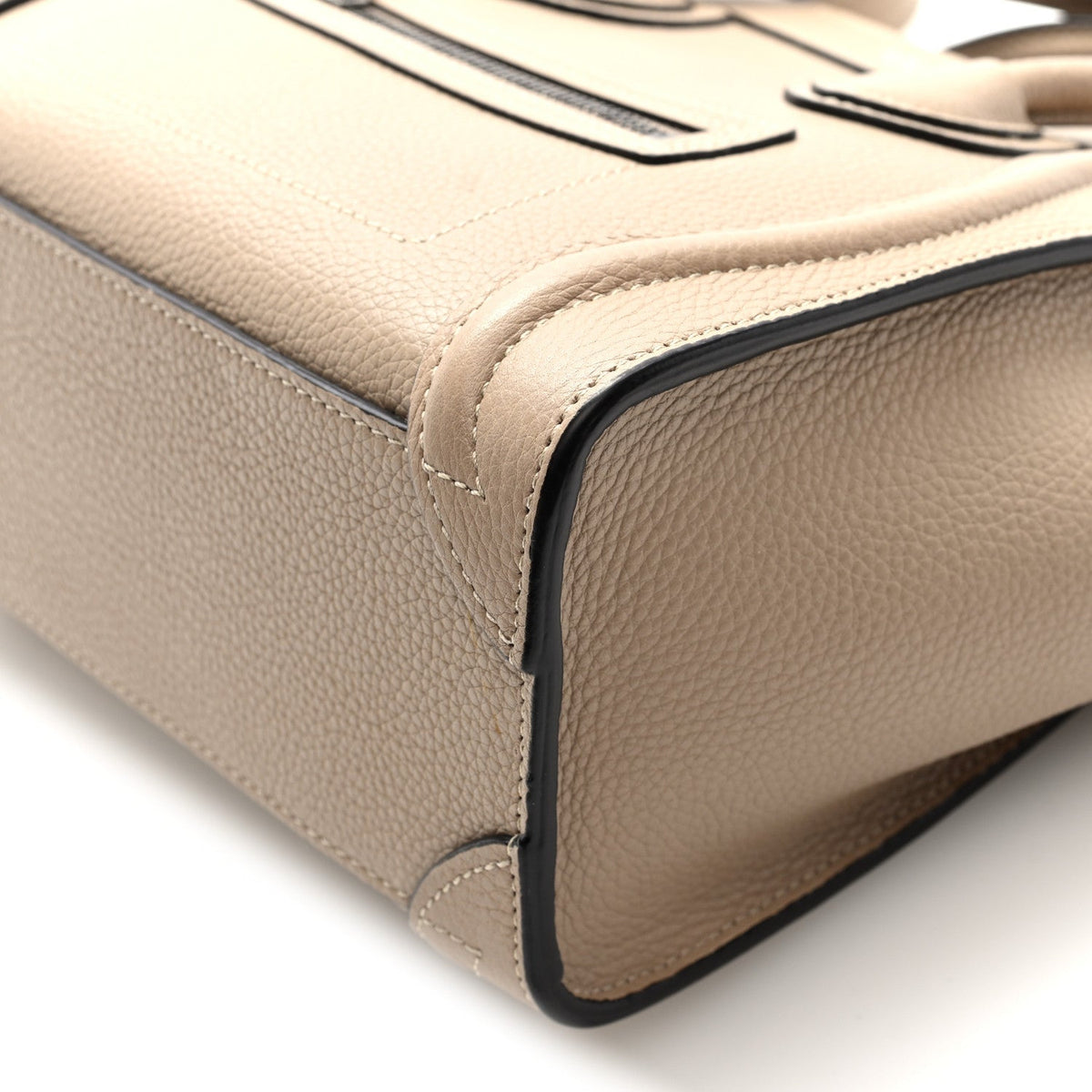 Drummed Calfskin Nano Luggage Dune