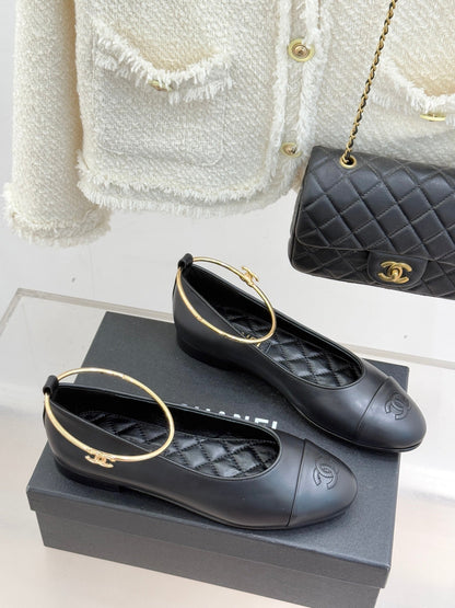 CC 26C Ribbon Double C Camellia Mary Jane Black Lambskin