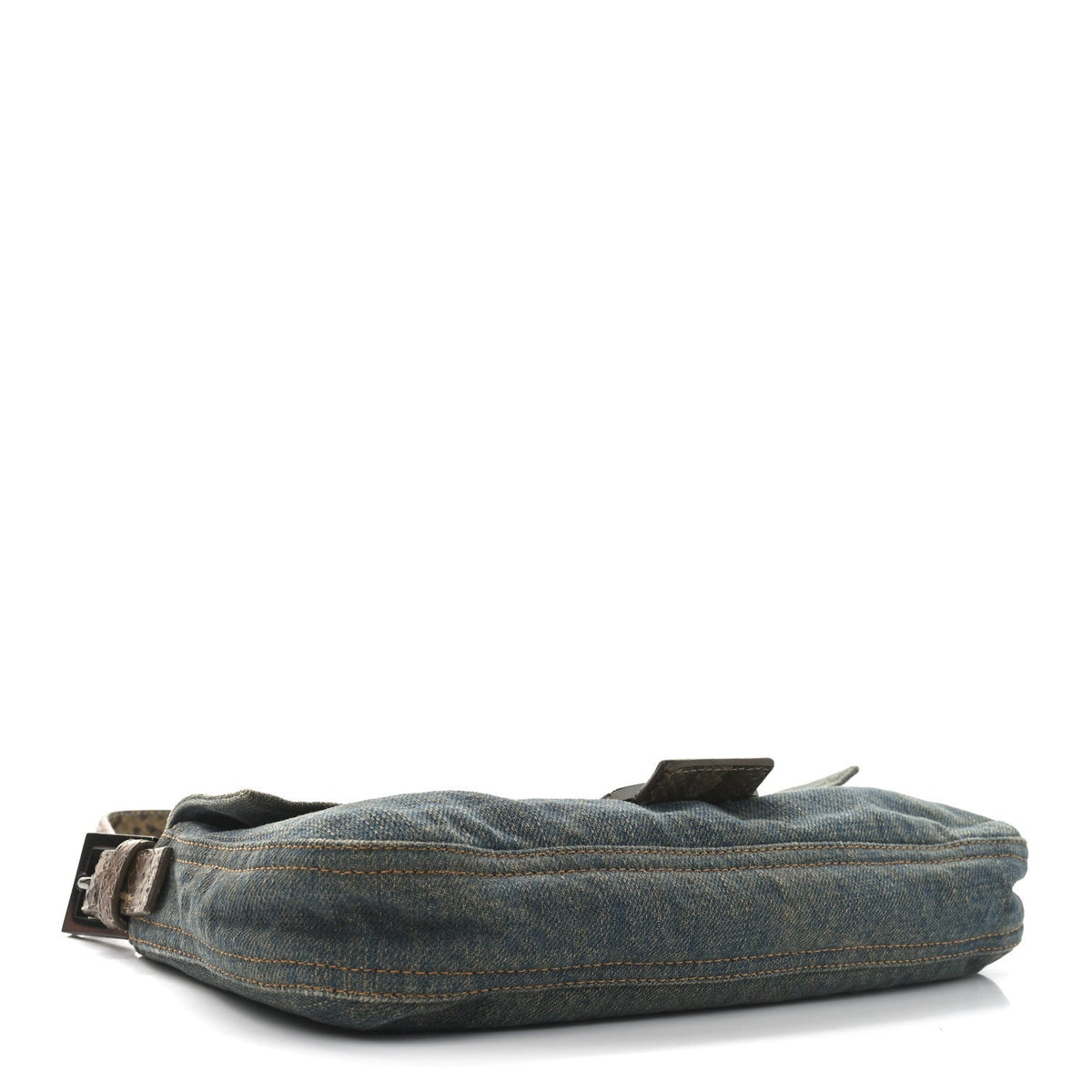 Denim Snakeskin Baguette Blue