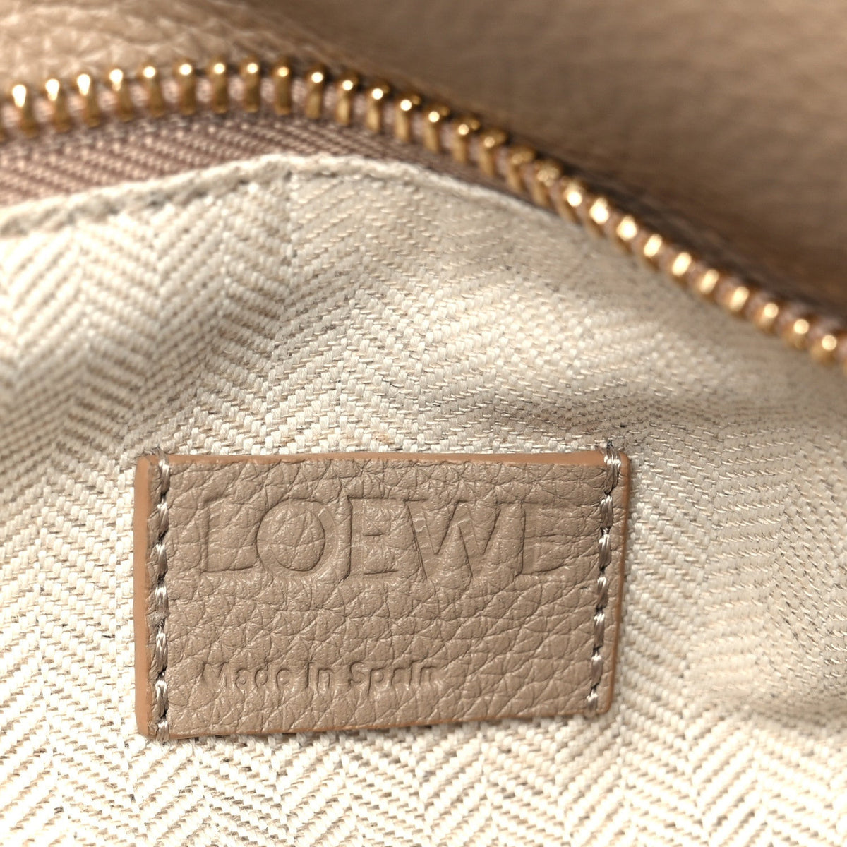 Grained Calfskin Small Puzzle Edge Bag Sand