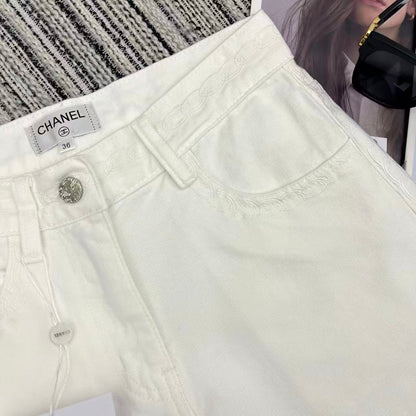 CC Denim Short Pants White Jeans 349028