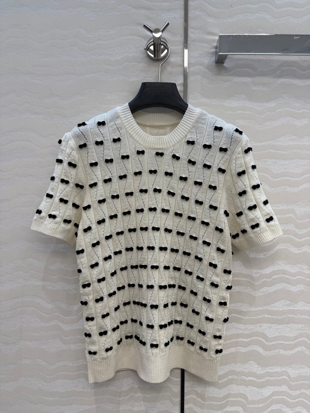 CC 26 Short-Sleeved Top White Knit 342785