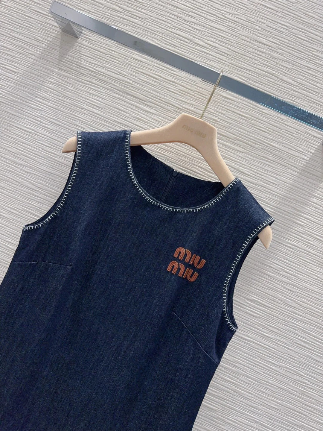 Miumiu 2026 Vest Dress Blue Cotton