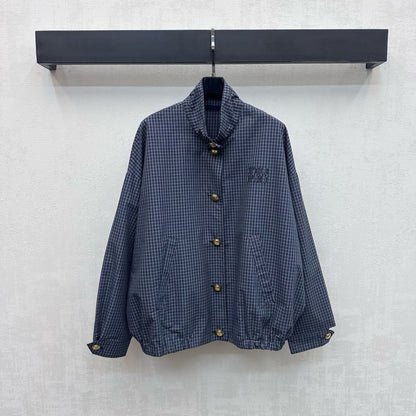 Miu Blouson Jacket Navy Blue Polyester Blend 349768
