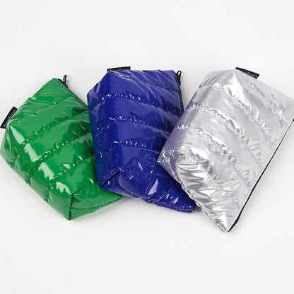 Simple Puffer Solid Color Cosmetic Bag