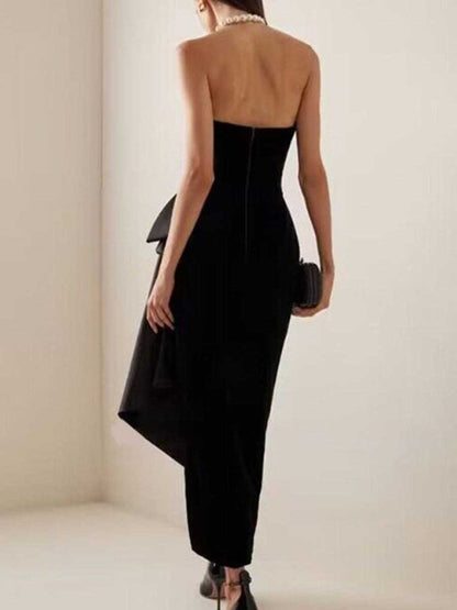 Yvonne Strapless Velvet Maxi Dress