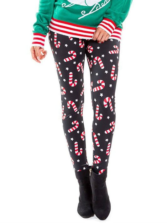 Autumn Winter New Dress Christmas Dress Print Slim Leggings
