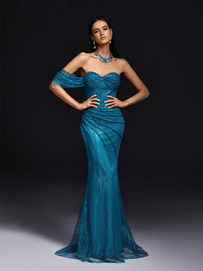 Nadia Maxi Dress In Teal