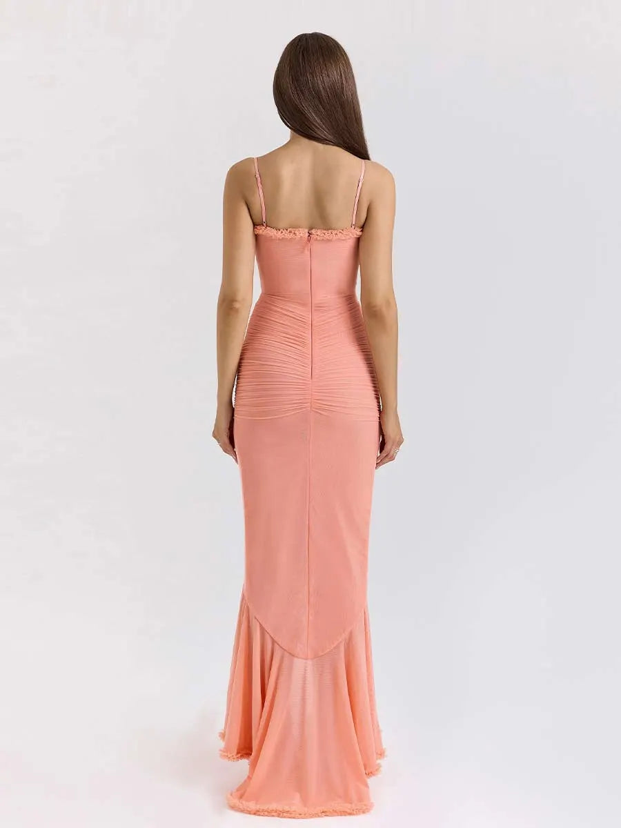 Elisa Ruffle Edge Camisole Maxi Dress