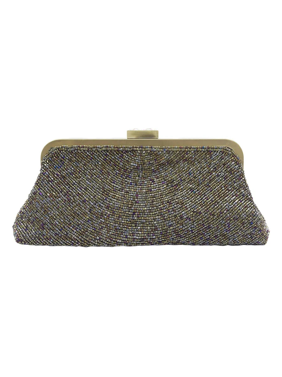 Johanna Vintage Beaded Antique Bronze Evening Bag