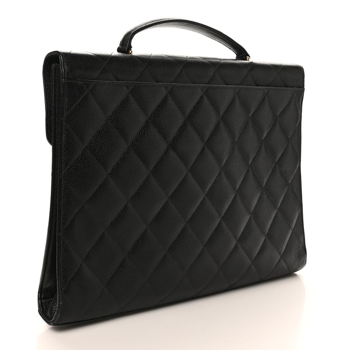 Caviar Quilted Briefcase Laptop Bag Black