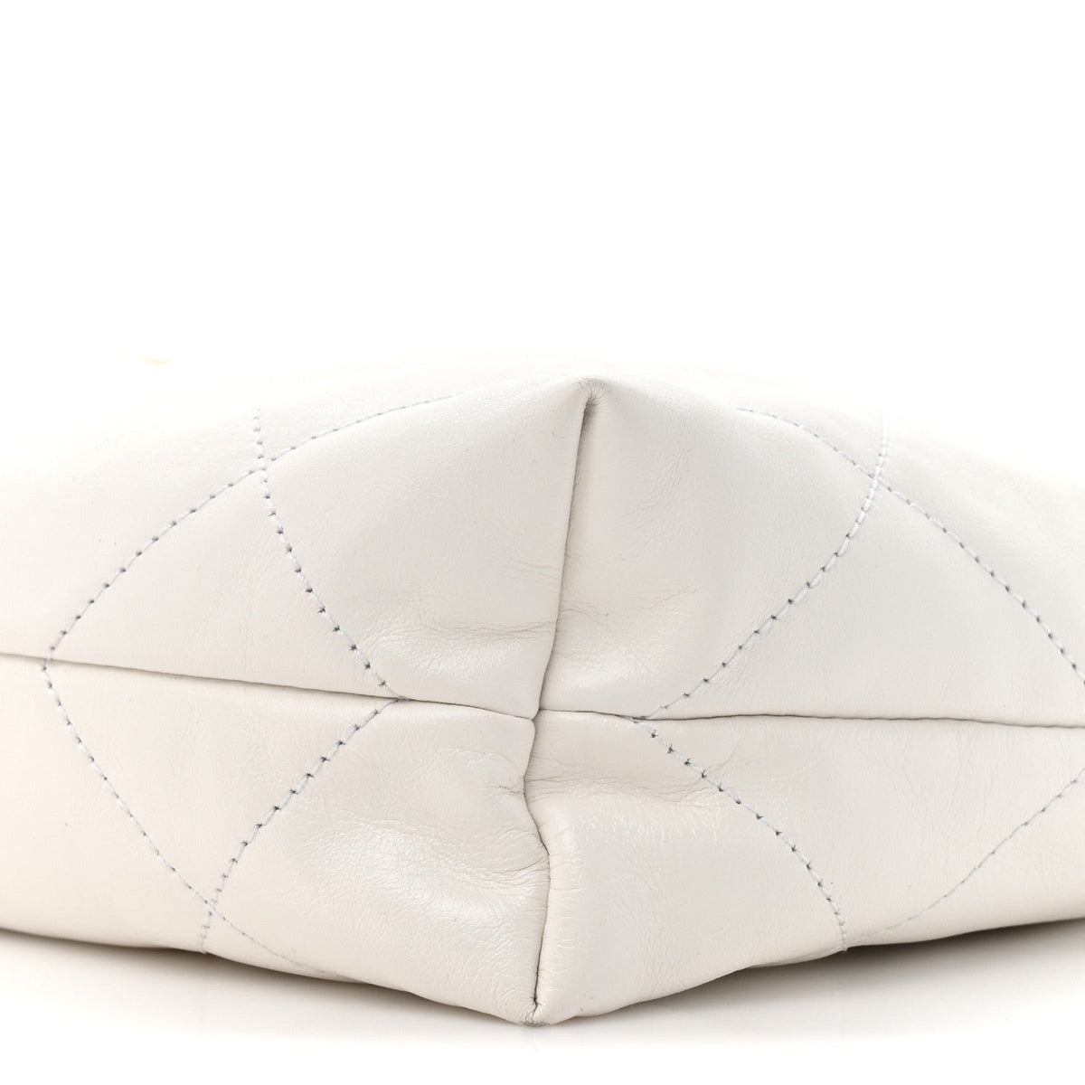Shiny Calfskin Quilted Small Chanel 22 White