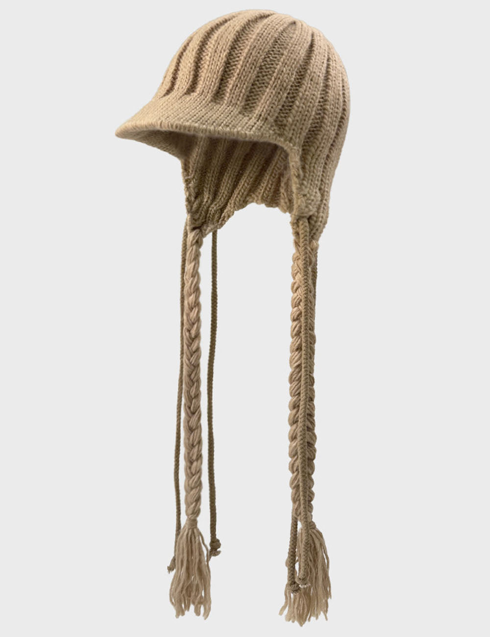 Cute Braid Tassel Ear Flap Beanie Knit Hat