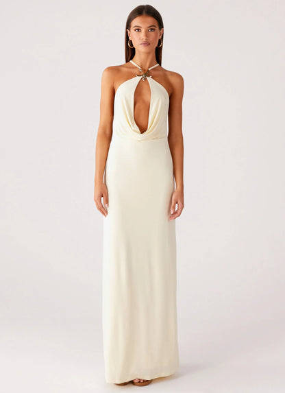 Mistlight Cowl Maxi Dress - Yellow